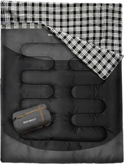 Queen Size Waterproof Flannel Sleeping Bag for 2 Adults, Machine Washable