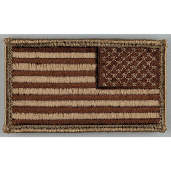 Reverse American Flag Patch – Subdued Desert Sand Tan – Hook Fastener Patch
