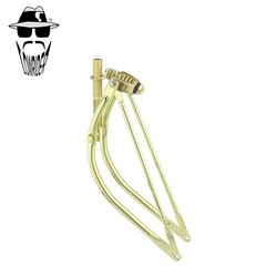 ORIGINAL LOWRIDER 26″ Bent Spring Fork Gold 1″ Threaded Bicycle Fork 3/8 Axle.