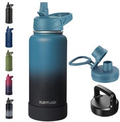 32oz Insulated Water Bottle with Straw, Stainless Steel Metal Vacuum Water Fl…