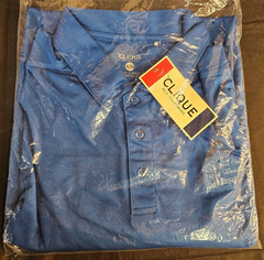 CLIQUE POLO SHORT SLEEVE BLUE GOLF SHIRT SIZE XL/TG NEW