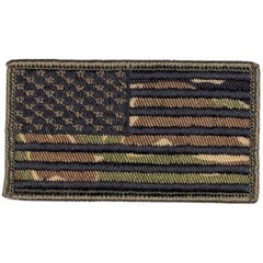American Flag Patch – Vietnam Tiger Stripe Camo Background – Hook Fastener Patch