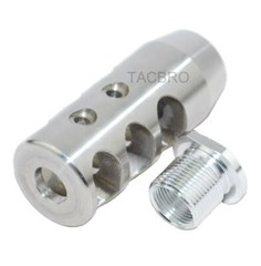 Stainless Steel Compact 1/2×28 Muzzle Brake for 9MM w/ Washer