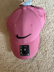 Nike Dri-FIT Structured Adjustable SWOOSH Golf Hat Size M/L (PINK/BLACK)
