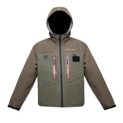Kylebooker Waterproof Weather Watch Hooded Sport Fishing Rain Jacket Black Brown