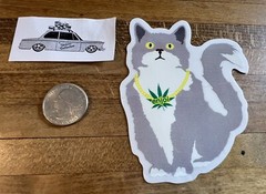 Enjoi Skateboards Weed Cat Kitty Sticker Plan B Baker Sci Fi Fantasy