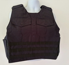 ABA Sacramento Uniform Shirt Armor Carrier Side Open 2 Pocket XL Navy Molle