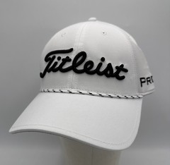 Titleist Tour Breezer Rope Golf Hat White / Black Adjustable Cap NWT ! Breathabl