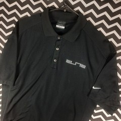 Nike Golf Dri-FIT Elite Polo Shirt Mens Large Black Short Sleeve Swoosh Logo