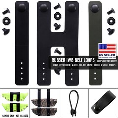 IWB Belt Loops – Heavy Duty Rubber – w/Pull-The-Dot Snaps/Durable Caps