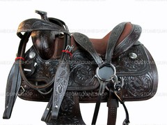 COMFY TRAIL WESTERN SADDLE 15 16 17 18 PLEASURE HORSE TOOLED LEATHER TACK SET