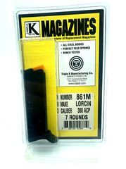 Lorcin L380 .380 ACP 7 RD Round Cobra FS380 Blued Steel Magazine Triple K 861M