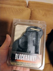 BLACKHAWK! Leather Holster for S&W MP 9/40 4-inch Black Right Hand Draw