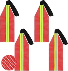 4 Pcs Safety Travel Flag for Kayak Single Sided Mesh Reflective Red Warning Flag
