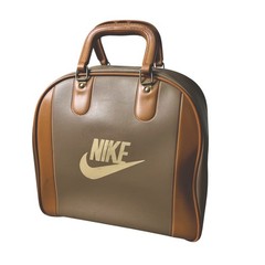 Vintage Nike Bowling Bag Brown Tan 80s 90s Shoe Bag Futura Logo Travel Duffel