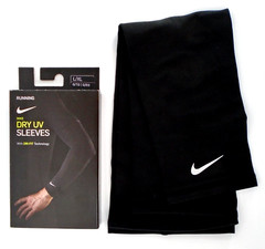 Nike Running Sleeves Adult L/XL DRI-FIT Lightweight Black/Silver