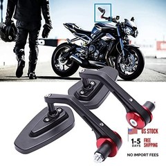 Black & Red Motorcycle Mirror – 7/8″22mm Handle Bar – Irregular Shape