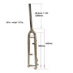 Chromoly Steel MTB Bike Rigid Fork 29er 26″ 1 1/8 28.6mm Rim Disc Brake Mountain