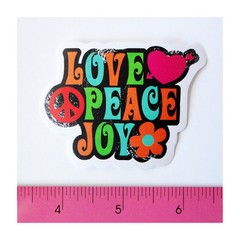 Skateboard Luggage Guitar Laptop Vinyl Decal Sticker – Love Peace Joy Flower