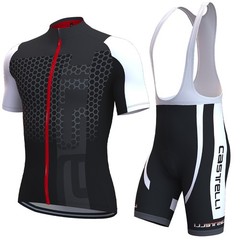 Mens Pro Team Cycling Jersey Set Short Sleeve Bike Shirt Quick Dry Bib Shorts