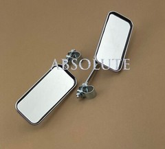 2 CHROME RECTANGLE BICYCLE MIRROR LOWRIDER CHOPPER CRUISER VINTAGE SCHWINN BIKE.