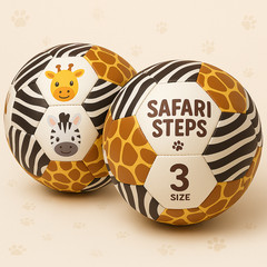 Soccer Ball Size 3 – Safari Steps – Perfect Gift for Kids (Age 2-8)