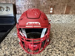 Riddell SpeedFlex Full Size Gameday Football Helmet Matte Red w/ Facemask Adult