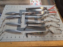 6 Rustfri Solvkroken Norway Cod Fishing Jigs 4 175 6 Oz. & 2 400 14 Oz. Plus 4