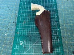 Handmade Leather RH Cross Draw Schofield Pigskin Lined Holster