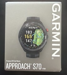 Garmin Approach S70 47mm Golfing Watch with Black Silicone Band 010-02746-02