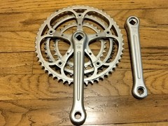 STRONGLIGHT 106 TRIPLE CRANKSET SPIDEL BRANDED 170MM VINTAGE