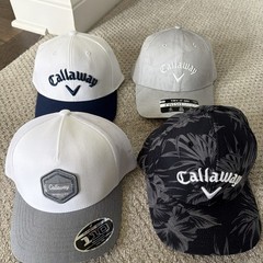 Lot of 4 Callaway Golf Hats Brand New White, Black, Grey