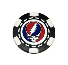 Grateful Dead Skull – Magnetic Clay Poker Chip Golf Ball Marker Card Guard