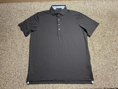 Greyson Polo Shirt Mens Large Solid Black Wolf Performance Golf Short Sleeve