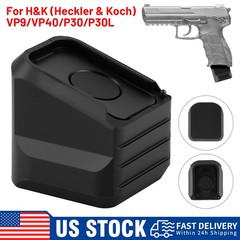 For HK VP9 / VP40/P30/P30L 9mm Luger .40 S&W Magazine Floor Plate Ext – Black
