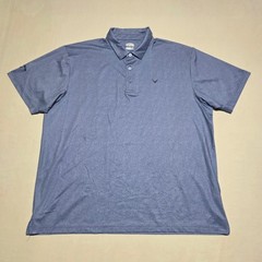 Callaway Men XXL Blue Geometric Print Golf Polo Shirt Short Sleeve Athletic