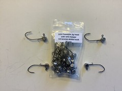 25 Hand made 3/32 oz w/ keeper freestyle jig heads 1/0 bronze sickle hooks