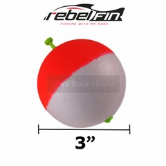 3″ inch Round Foam Snap-On Fishing Bobber Floats – RED & WHITE – 3 to 250 Count