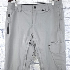 Volcom Snowboarding Pants Men Grey Modern Slim Waterproof Cargo Ski Large 34X32
