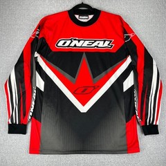 Oneal Racing Jersey Mens Medium Red Black White Long Sleeve Motocross Moto MX