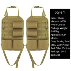 2PCS Vehicle Truck Seat Back Organizer Gun Rack Foldable Rifle Holder w/ Storage