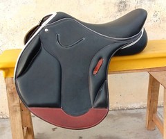 Leather Jumping/Close contact, Double Flap Changeable Gullets Saddle