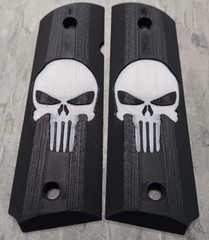 Full Size Colt 1911 Punisher Black & White Grips