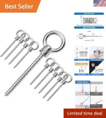 Corrosion-Resistant T316 Stainless Steel Screw Eye Hooks – Indoor & Outdoor Use