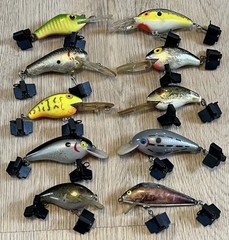 (10) Bomber Crankbaits Fishing Lures Rebel, Cordell & More Multi Color Lot