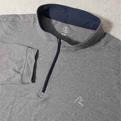 Rhoback Golf 1/4 Zip Pullover Mens XXL Solid Gray L/S Nylon Stretch Performance
