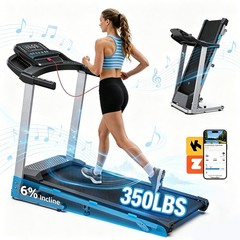 Foldable Treadmill with Incline 3.0HP Quiet Treadmills for Home 350lb Bluetooth
