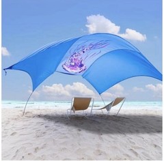ALYCASO Beach Wind Shade Canopy, Sun Shelter 150 square feet, Regatta Jellyfish