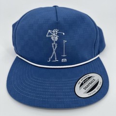 Travis Mathew Hat Blue Rope Skeleton Golf Cap Checkered SnapBack NWT