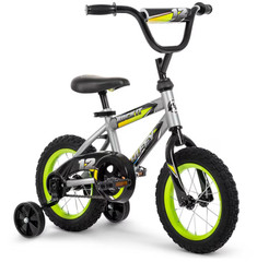 Huffy 12″ Rock It Kids’ Bike, Fits Riders 37″ – 42″, Gray/Green, Youth, Boys